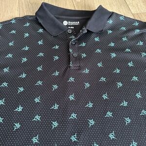 Mens Golf Polo‎ Hagger Sword Fish Print Performance Short Sleeve Shirt XL